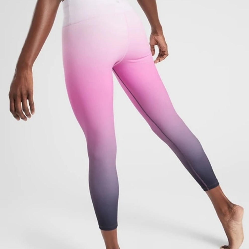 NWOT Athleta Pink Elation Ombre 7/8 Leggings - Picture 2 of 7